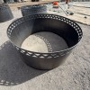 Round Corten Steel Firepit Laser Cut Finish