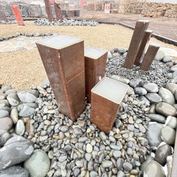 Triple Pillar (6" - Clustered) Steel Water Feature