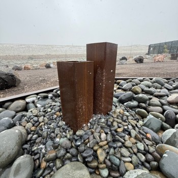 Triple Pillar (8" - Clustered) Steel Water Feature