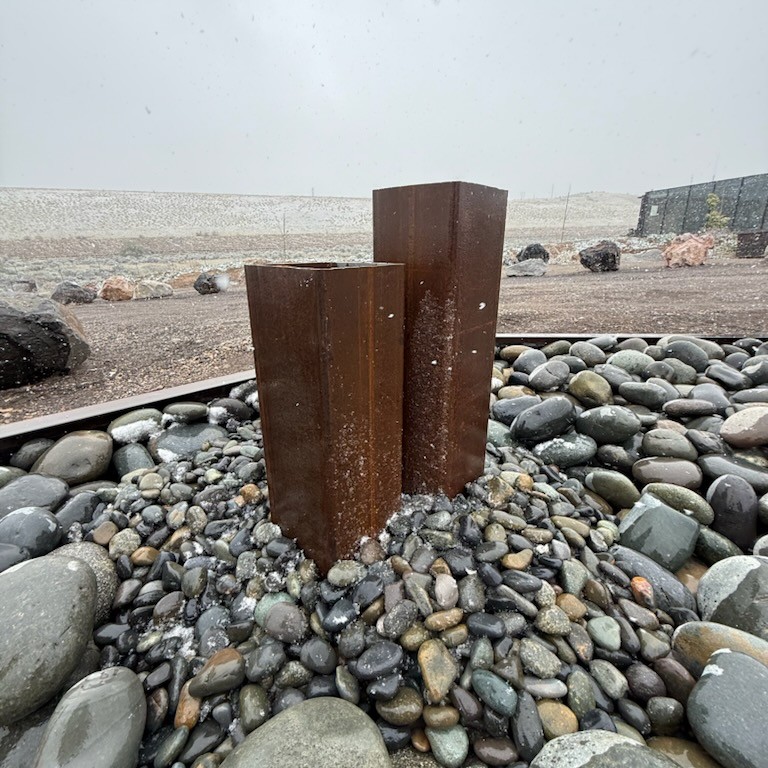Triple Pillar (8" - Clustered) Steel Water Feature