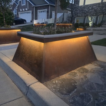 Inward Tapered Corten Steel Planter